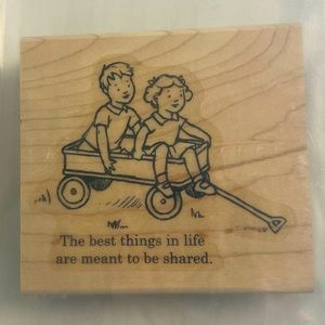 🆕 Stampin' Up! Best Things in Life Shared Child Wagon Wooden Block Stamp Set